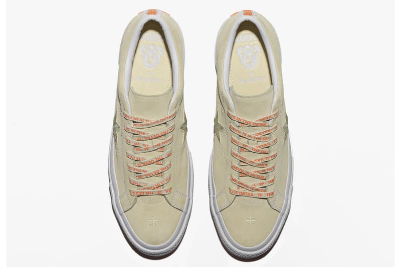 Foot Patrol x Converse One Star collaboration taupe overhead shot