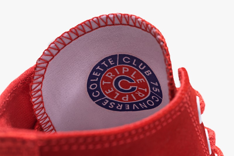 Converse x colette x Club 75 Triple C Collaboration red Chuck Taylor '70s tongue detail