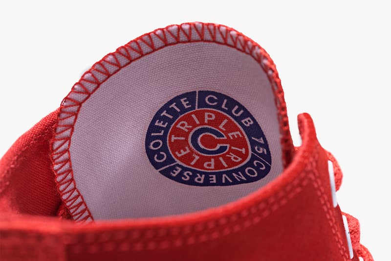 Converse x colette x Club 75 Triple C Collaboration red Chuck Taylor '70s tongue detail