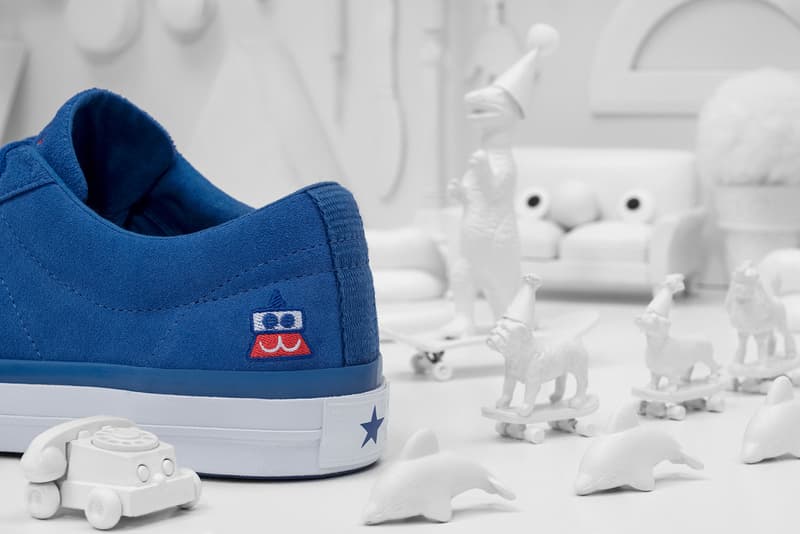 Converse x colette x Club 75 Triple C Collaboration One Star blue heel close up