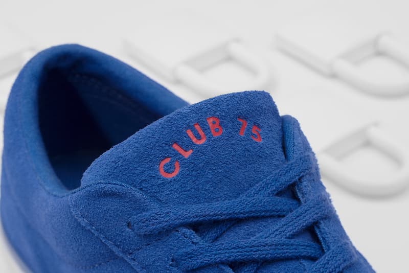 Converse x colette x Club 75 Triple C Collaboration One Star blue tongue close up 2