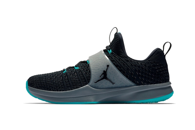 Jordan Trainer 2 Flyknit Black White Midnight Navy Hyper Turquoise