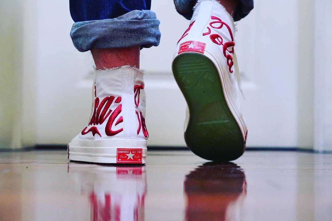 kith coca cola converse on feet