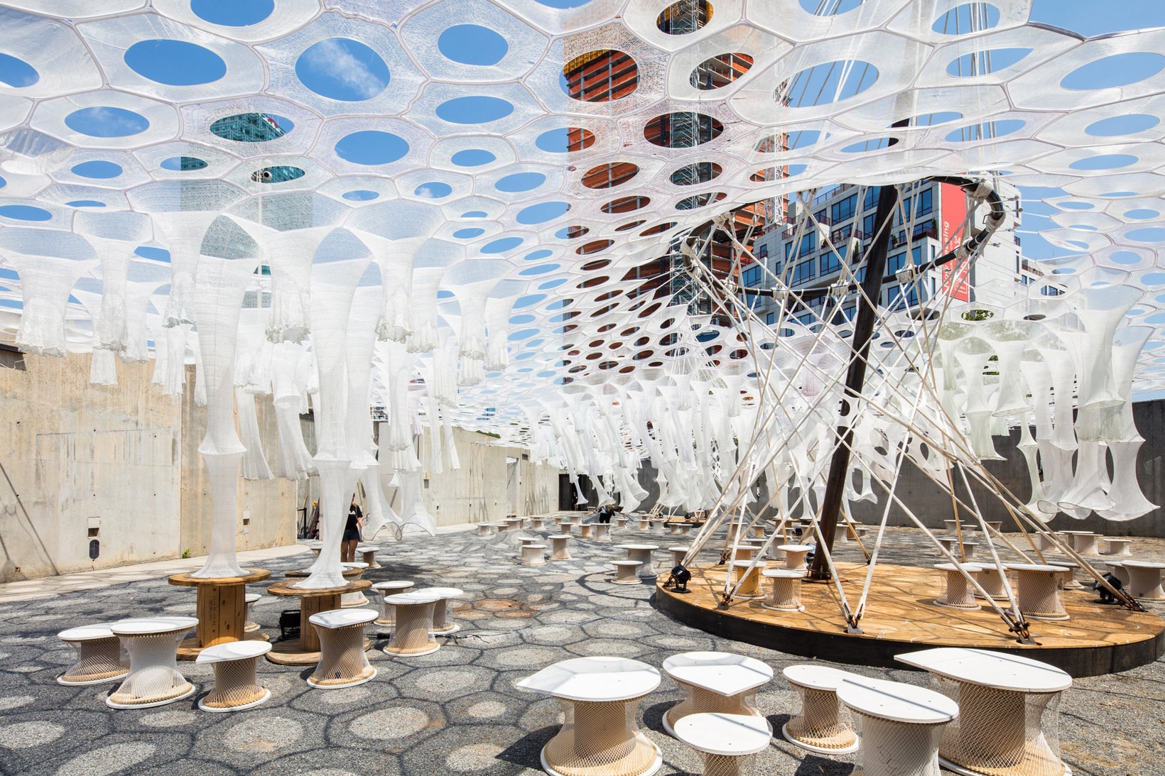Jenny Sabin Lumen Installation MoMA PS1 Artwork Architecture Design