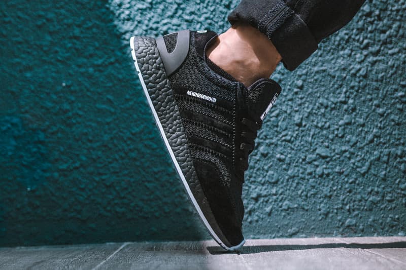 NEIGHBORHOOD adidas Originals Iniki Runner BOOST Black White Primeknit Suede Brigade Closer Look