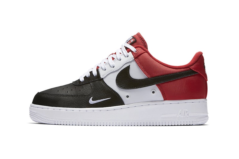 Nike Air Force 1 Low Mini Swoosh Black Toe Red Footwear Sneakers Shoes