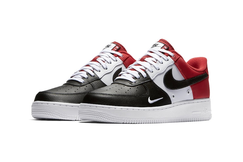 Nike Air Force 1 Low Mini Swoosh Black Toe Red Footwear Sneakers Shoes