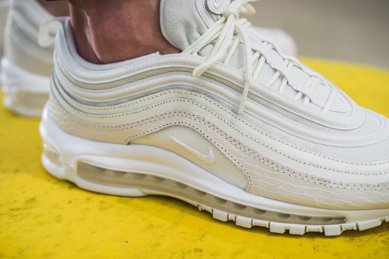 Nike Air Max 97 White Snakeskin On Feet