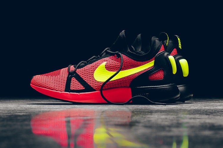 Nike’s Duel Racer Surfaces in a Bold “Bright Crimson/Volt” Color Scheme