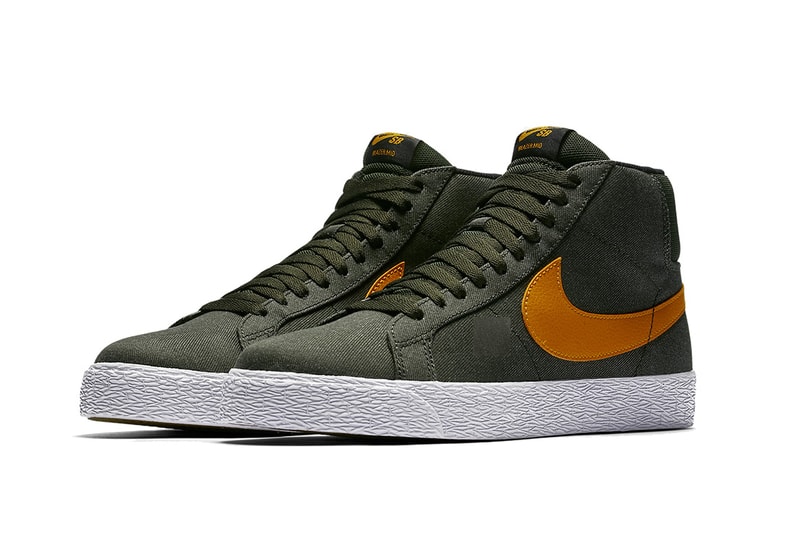 Nike SB Blazer Mid Olive Green Orange