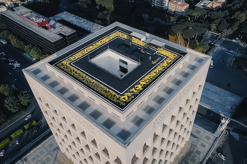 Pokras Lampas Calligraffiti Rooftop Mural Fendi Headquarters Palazzo Della Civiltà Italiana