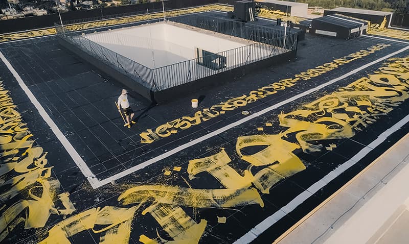 Pokras Lampas Calligraffiti Rooftop Mural Fendi Headquarters Palazzo Della Civiltà Italiana
