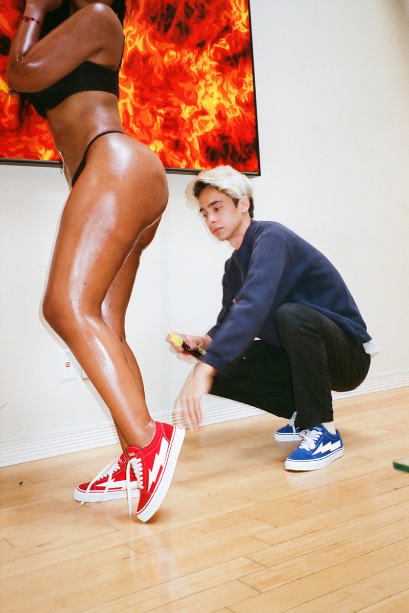 REVENGE X STORM Red Sneaker Blue Vans
