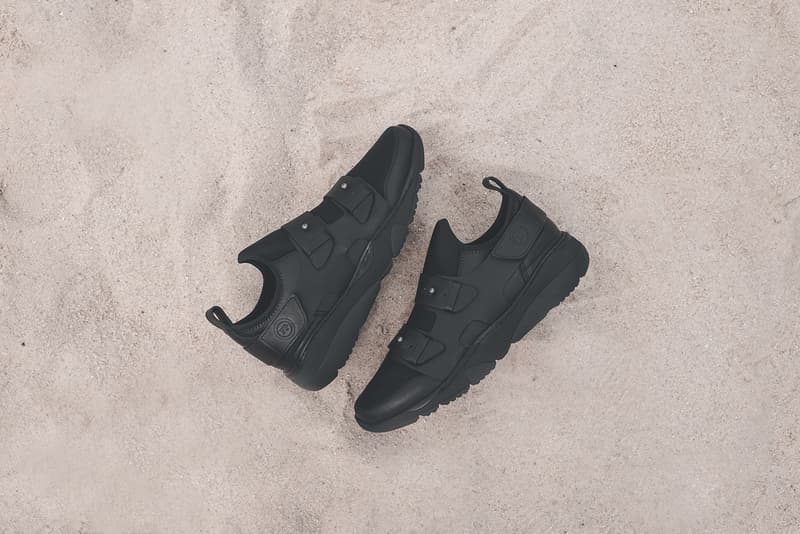 Ronnie Fieg Filling Pieces Sandal Trainer Triple Black Vegtan