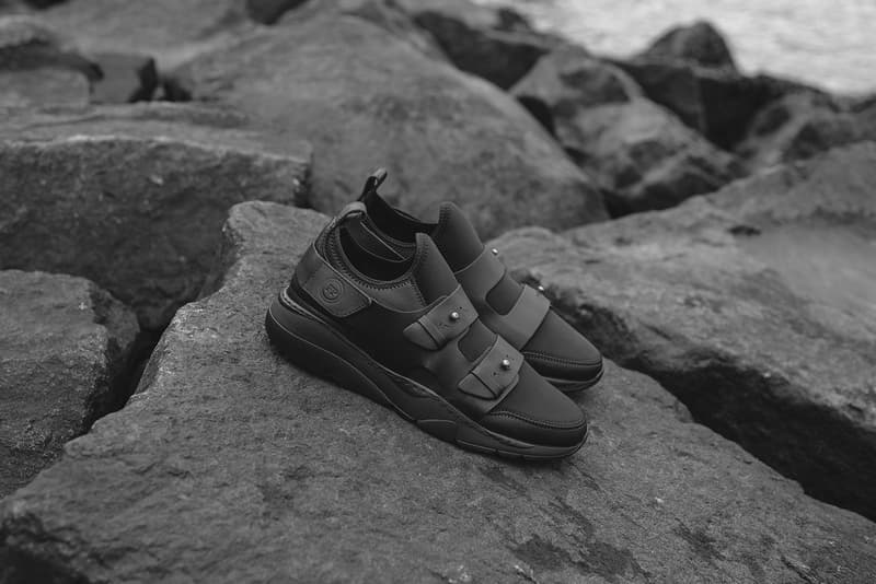 Ronnie Fieg Filling Pieces Sandal Trainer Triple Black Vegtan