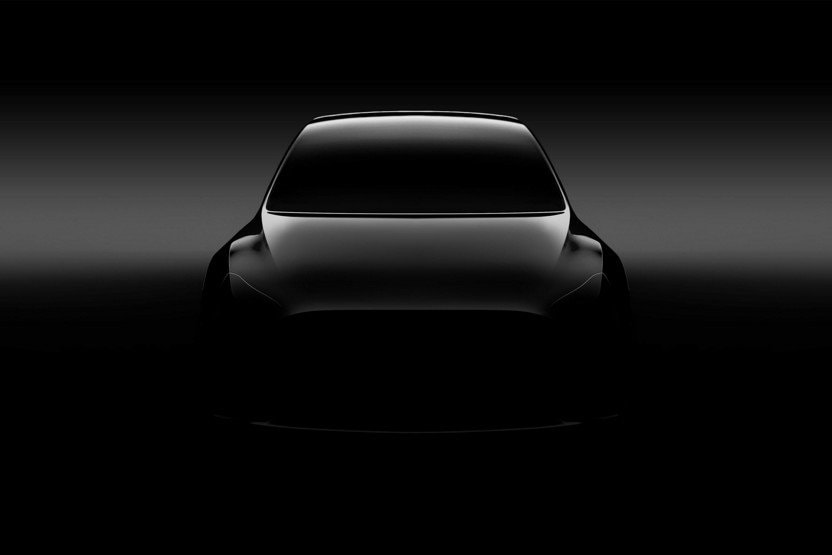 Tesla Model Y Elon Musk Crossover EV First Look Shadow Teaser
