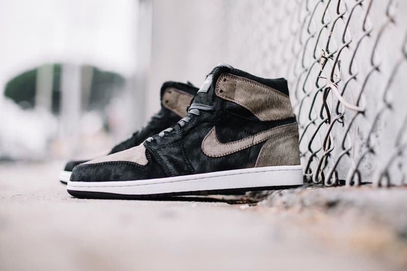 The Shoe Surgeon Shadow Pony Hair Air Jordan 1 Pony AJ1 Pack Satin Black Grey Custom Sneakers