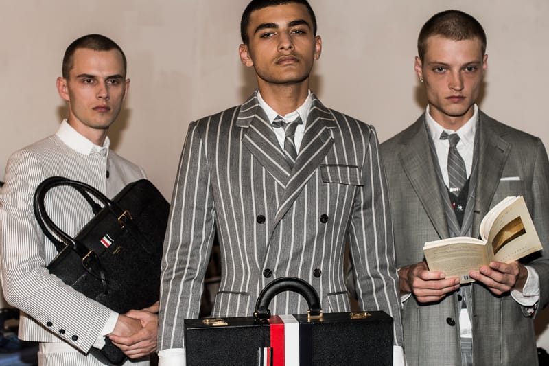 Backstage at Thom Browne's 2018 Spring/Summer Collection Where Bold Suiting Was of the Essence