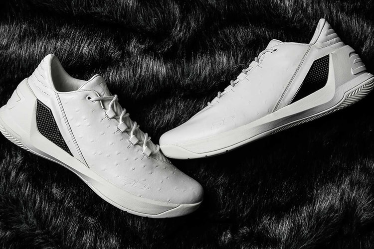 The Under Armour Curry 3 Low Gets Suited in White Ostrich Skin