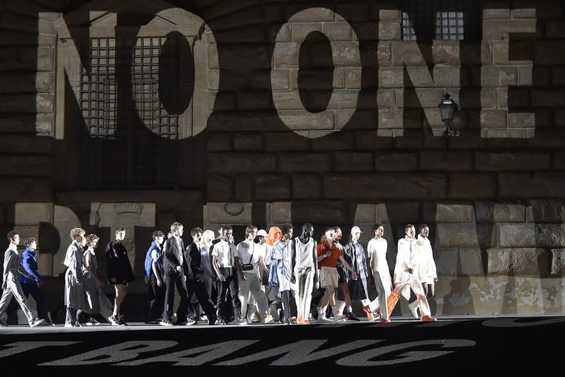 Virgil Abloh Worked with Jenny Holzer to Give His Pitti Uomo Show a "Female Voice"