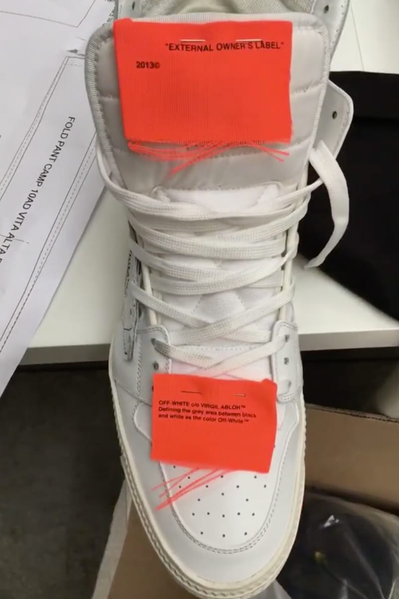 off white sneaker tag