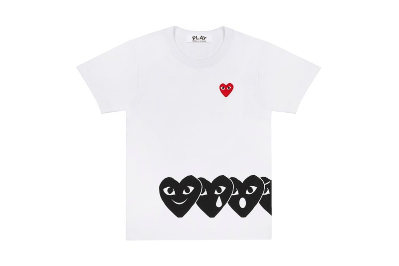 COMME des GARÇONS PLAY Emoji Play T-Shirt Hearth With Eyes Red Black White