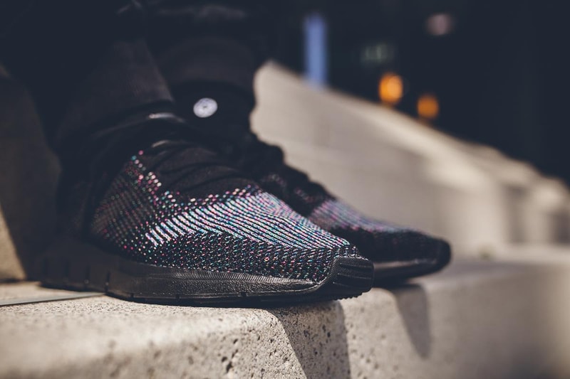 adidas Swift Run Primeknit On Feet Core Black Grey Five One White Sneakers Shoes Footwear 2017 July multicolor