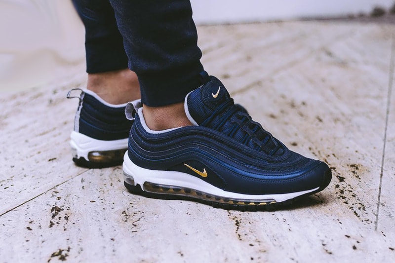 Nike Air Max 97 On Feet Navy Grey Black