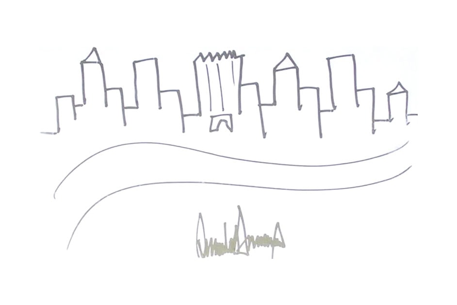 Donald Trump Sketch of New York City Skyline Auctioned For 29000