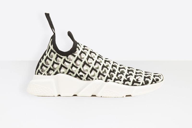 Balenciaga Woven Speed Trainer Black Red