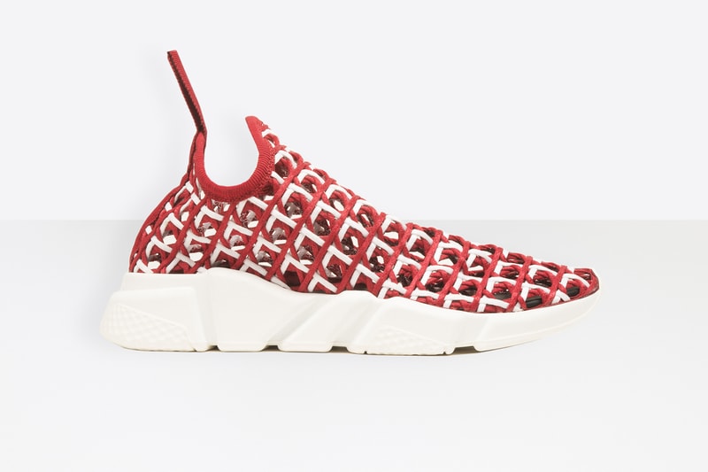 Balenciaga Woven Speed Trainer Black Red