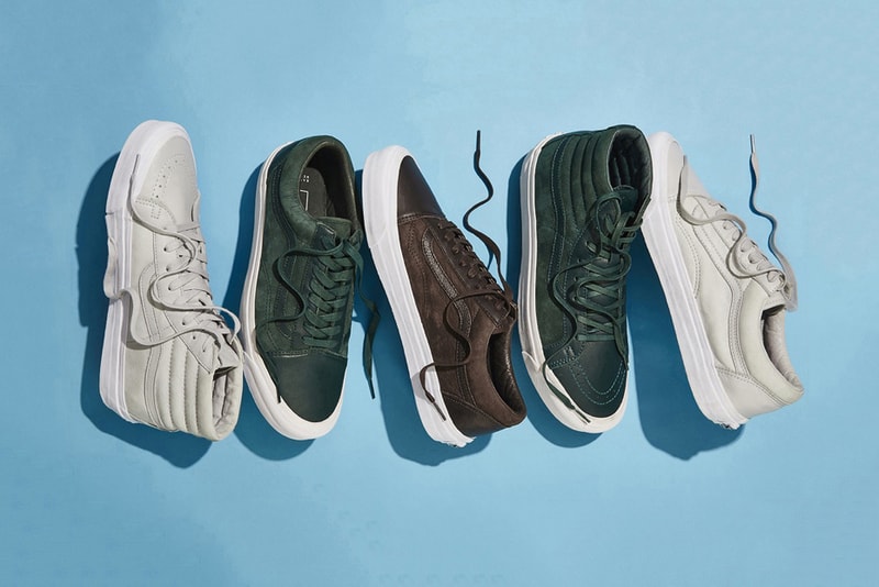 Barneys Vans Old Skool Sk8 Hi Nubuck Leather Brown Grey Dark Green
