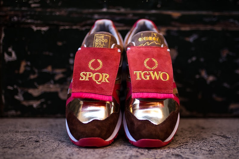 The Goodwill Out x Diadora "Rise & Fall of the Roman Empire" SQPR N9000 rome sneakers shoes