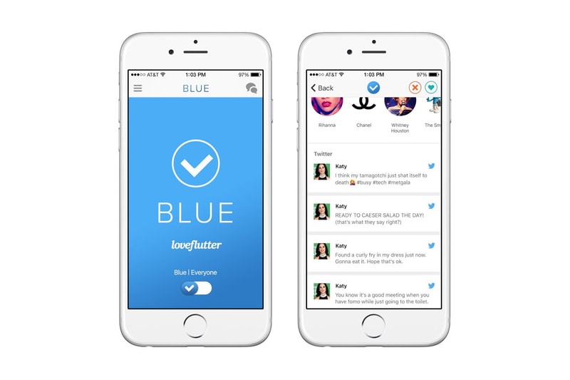 Loveflutter Blue Verified Twitter Dating App Exclusive Celebs Celebrities