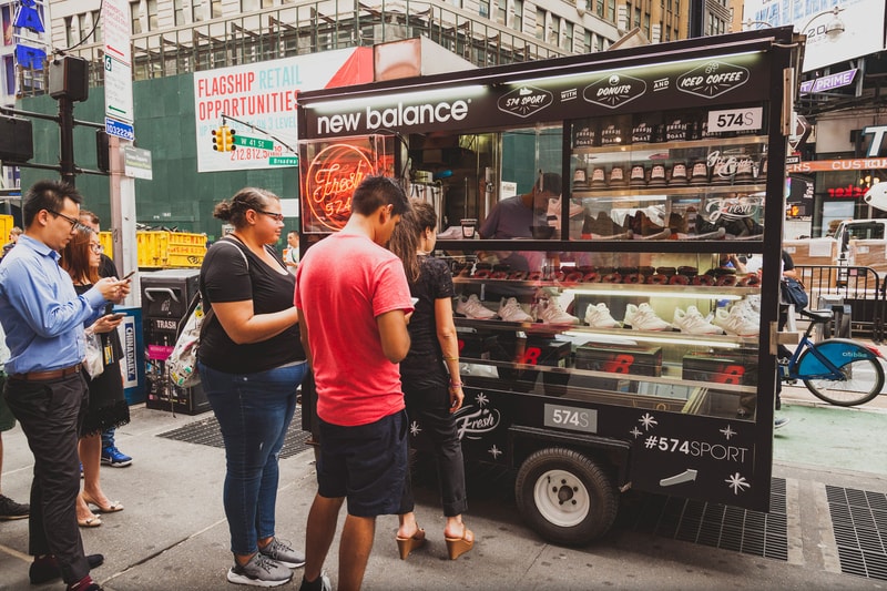 New Balance 574 Sport Model Footwear Sneakers Shoes Lifestyle Runner coffee carts nyc new york city