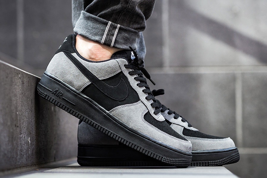 Nike Air Force Low Black and Grey Suede | Hypebeast