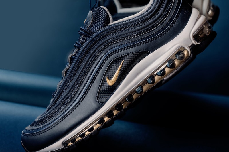 Nike Air Max 97 Midnight Navy Metallic Gold Sneakers Shoes Footwear 2017 Release