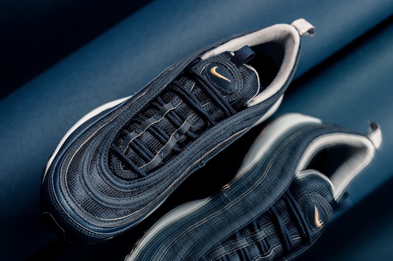 Nike Air Max 97 Midnight Navy Metallic Gold Sneakers Shoes Footwear 2017 Release