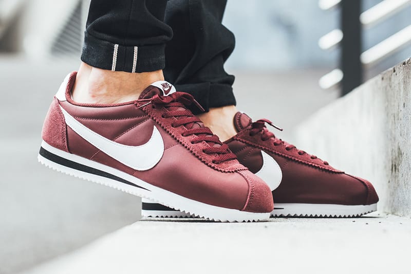 nike cortez dark red