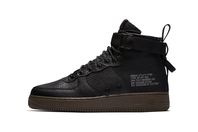 Nike SF AF1 Mid Hazel Black Cargo Khaki Sneakers Shoes Footwear Release Date Info 2017 July 26