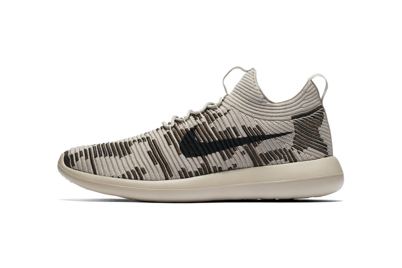NikeLab Roshe Flyknit Two V2 String Camo Nike Camouflage Brown Dark Mushroom Black Sneakers Footwear Shoes 2017