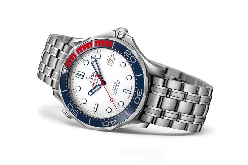 James Bond OMEGA Seamaster Diver 300M Commanders Watch Limited Edition timepiece red white blue british royal navy