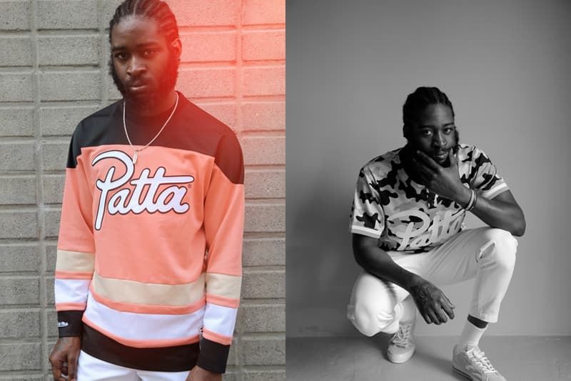 Patta Mitchell and Ness Jacket jersey 2017 summer collection range varsity mesh camo camouflage pink black burnt coral beige
