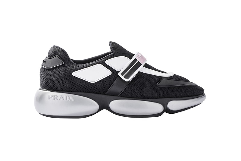 Prada Cloudbust Sneakers Shoes Footwear 2017 Fall Winter White Green Pink Black strap pods silver