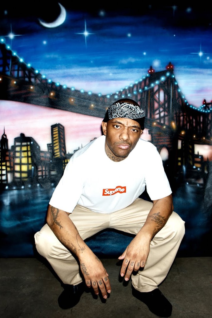 Prodigy Mural Queens Vanalized Repaired supreme jail prison photo picture pose squat bandana
