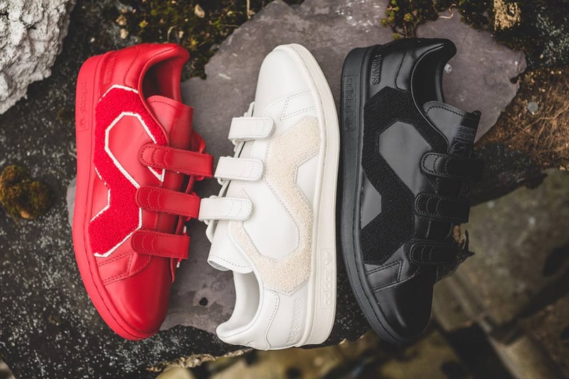 Raf Simons adidas Originals Stan Smith Comfort Badge Red White Black 2017 Summer Sneakers Footwear Shoes