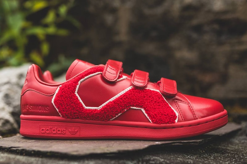 Raf Simons adidas Originals Stan Smith Comfort Badge Red White Black 2017 Summer Sneakers Footwear Shoes