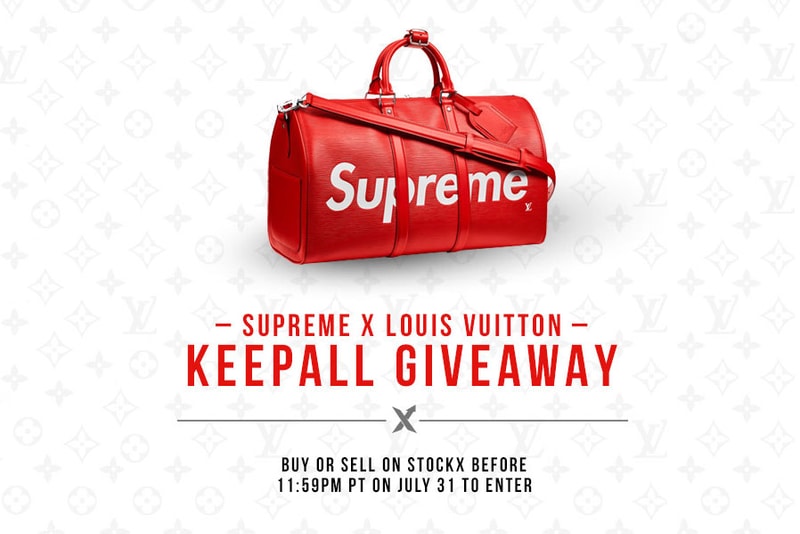 Supreme Louis Vuitton Keepall Bag StockX Giveaway