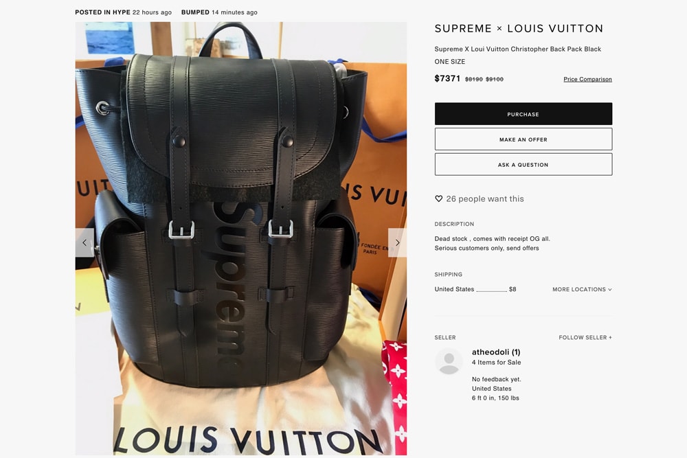 Supreme X Louis Vuitton Absurd Resell Prices | HYPEBEAST Supreme X Louis Vuitton Absurd Resell Prices | HYPEBEAST
