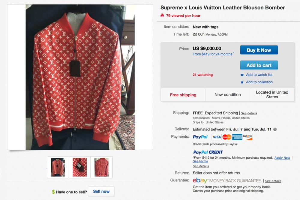 supreme red jacket price